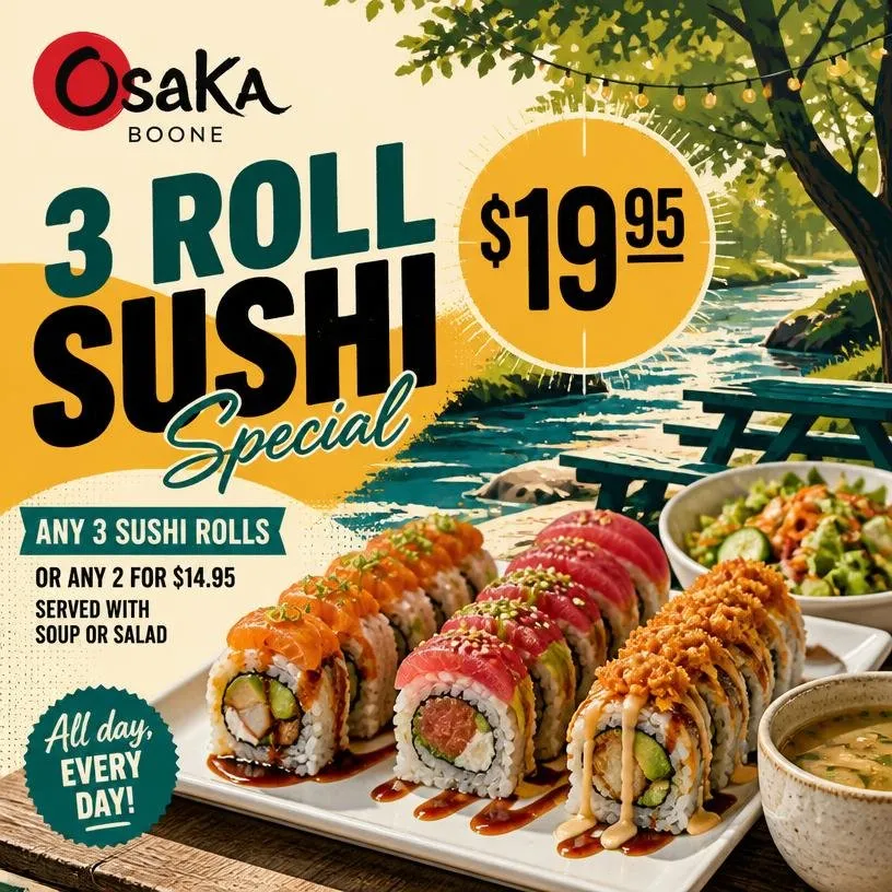 3 Roll Sushi Special $19.95