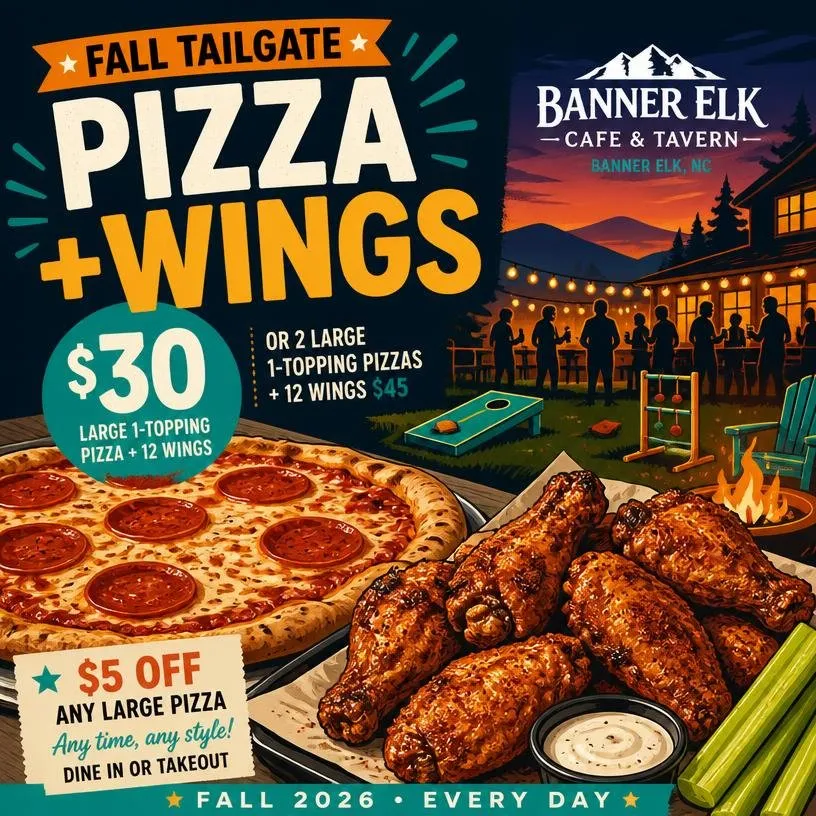 Fall Tailgate - Large Pizza + 12 Wings $30