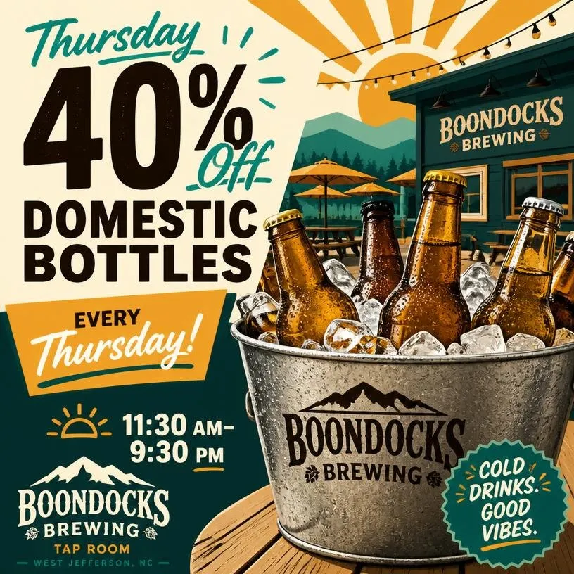 Thursday 40% Off Domestic Bottles
