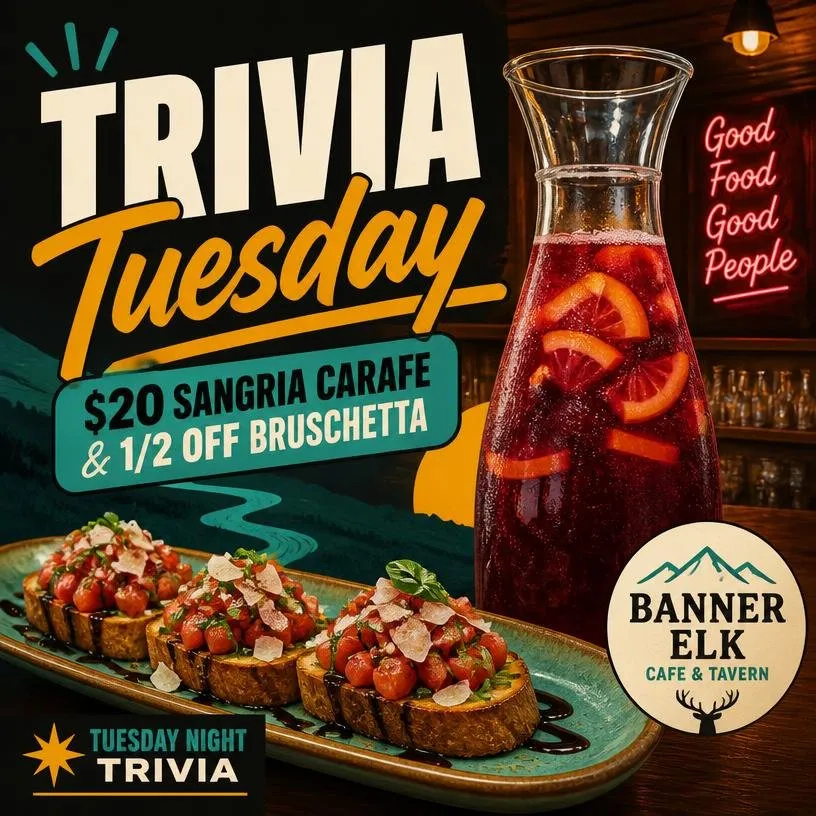 Trivia Tuesday - $20 Sangria Carafe & 1/2 off Bruschetta