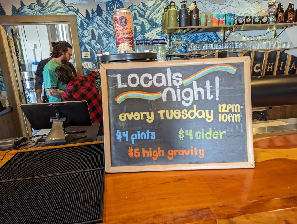 Locals Night – Select  $4/pints, $5/hi-gravity